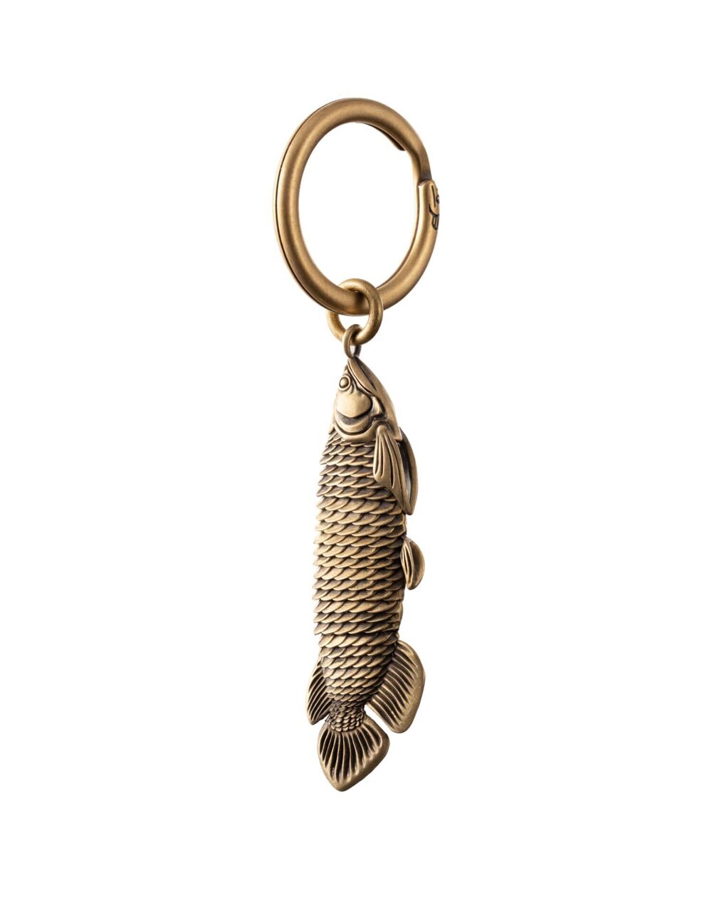 9807 Arowana Fidget Keychain Brass Fish Key Chain w Keyring Novelty Gifts